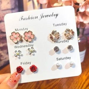 6 pieces / selected earring set